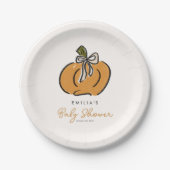 Süße kleine Kürbis auf dem Weg zur Niedlichen Baby Pappteller (Vorderseite)