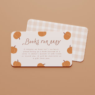 Süße kleine Kürbis-Baby-Shower-Bücher für Baby Begleitkarte