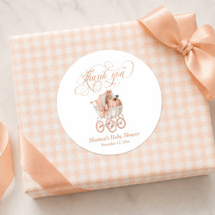 Süße kleine Kürbis-Dankeschön-Baby-Shower Runder Aufkleber