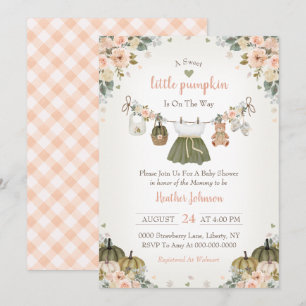 Süße kleine Kürbis Herbst Baby Shower Einladung