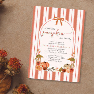 Süße kleine Kürbis-Herbst-Babyparty für Mädchen Einladung