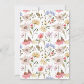 Süße kleine Kürbis ist auf dem Weg Wildblume Baby Einladung (Rückseite)