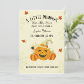 Süsse kleine Kürbisduschkarte Einladung (Stehend Vorderseite)