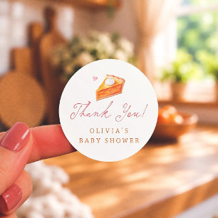 Süße kleine Kürbispastete Danke Baby Shower Runder Aufkleber