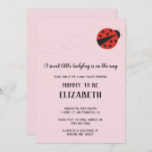 Süße kleine Ladybug-Babydusche Einladung (Vorne/Hinten)