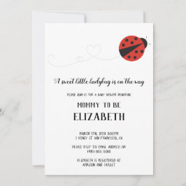 Süße kleine Ladybug-Babydusche Einladung