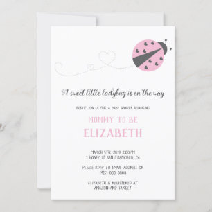 Süße kleine Ladybug Babydusche Einladung QR