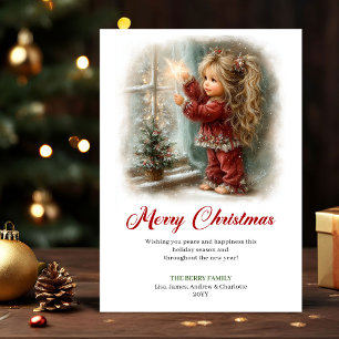 Süße kleine Mädchen-Festszene Weihnachten