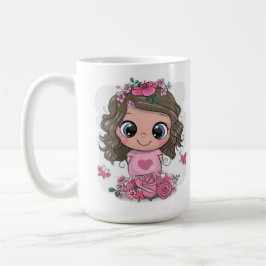 Süße kleine Mädchen Fotoshop gezeichnet Tasse