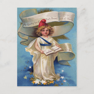 Süße kleine Mädchen-Lady Liberty Postkarte