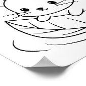 Süße kleine Maus-Blatt-Boot-Malvorlage Poster (Ecke)