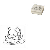 Süße kleine Maus Blattboot Gummistempel (Stempel)