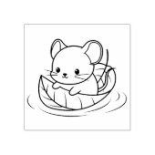 Süße kleine Maus Blattboot Gummistempel (Prägung)