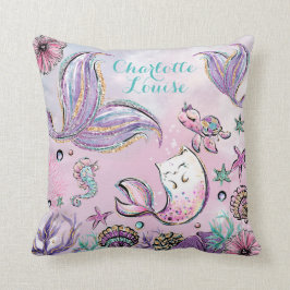 Süße kleine Meerjungfrau unter dem Sea Girl Kinder Kissen