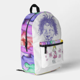 Süße Kleine mit laufender Farbe Bedruckter Rucksack