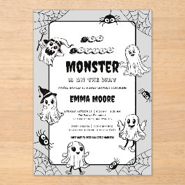 Süße kleine Monster-Baby-Party-Illustration Acryleinladungen
