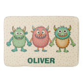 Süße kleine Monster Personalisiert Badematte (Vorderseite)