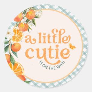 Süße kleine Orange Baby Shower Favor Aufkleber