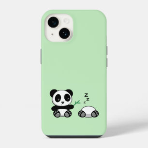 Süße kleine Pandas auf Grün iPhone 14 Hülle