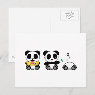 Süße kleine Pandas auf Weiß Postkarte