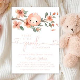 Süße kleine Pfirsich-Baby-Party Einladung