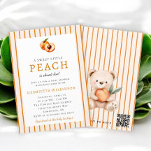 Süße kleine Pfirsich-Baby-Party QR RSVP