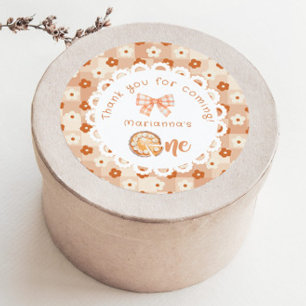 Süße kleine Pie 1. Geburtstag Danke Runder Aufkleber