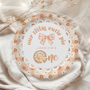 Süße kleine Pie wird Eins 1. Geburtstag Pappteller