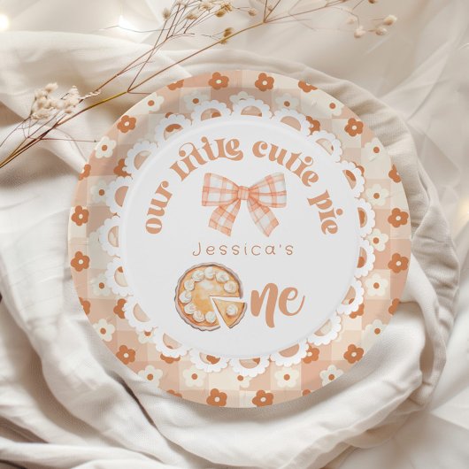 Süße kleine Pie wird Eins 1. Geburtstag Pappteller