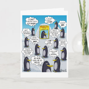 Süße kleine Pinguine des Monats. Karte
