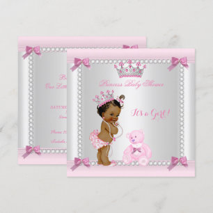 Süße kleine Prinzessin Baby Shower Mädchen Ethnisc Einladung