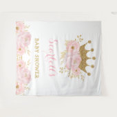 Süße kleine Prinzessin Blush Bloral Gold Crown Bab Wandteppich (Vorderseite (Horizontal))