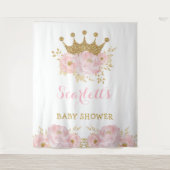 Süße kleine Prinzessin Blush Bloral Gold Crown Bab Wandteppich (Vorderseite)