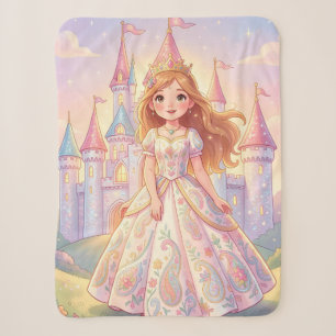 Süße kleine Prinzessin mit glitzerndem Schloss Sherpadecke