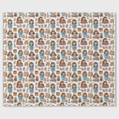 Süße kleine Puppen Geschenkpapier (Flach)