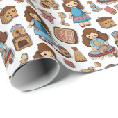 Süße kleine Puppen Geschenkpapier (Rolleneckpunkt)