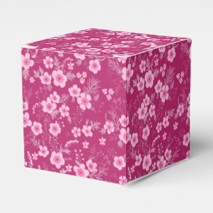 Süße kleine rosa Blüten auf Magenta-Hintergrund Geschenkschachtel