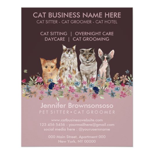 Süße kleine rosa Katzen Poster (Vorderseite)