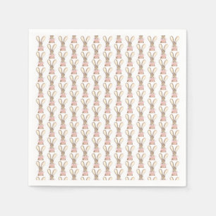 Süße kleine rosa Schleife Baby Shower Mädchen Hase Serviette