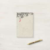 Süße kleine rote Herzen Blumen-Design Post-it Klebezettel (Auf Schreibtisch)