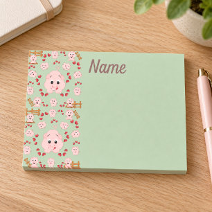 Süße kleine Schweinchen und Herzen Muster Post-it Klebezettel