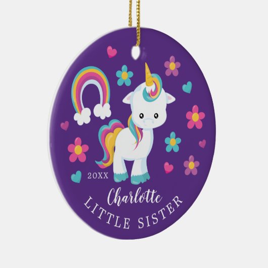 Süsse Kleine Schwester Unicorn Weihnachtsschmuck (Rechts)