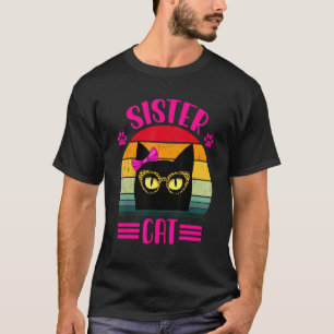 Süße kleine Schwesterkatze mit Leopardenbrille Ret T-Shirt