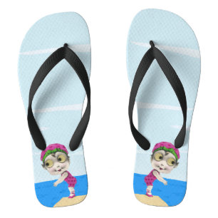 Süße kleine Schwimmerin Googly Augen Pink Badesandalen