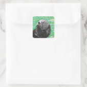 Süße kleine Seeotter-Malerei Quadratischer Aufkleber (Tasche)