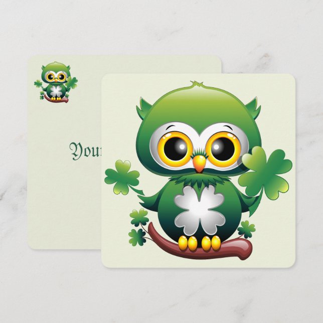 Süße kleine St. Patrick Cartoon-Eule (Vorne/Hinten)