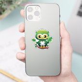 Süße kleine St. Patrick Cartoon-Eule Aufkleber (Telefon)