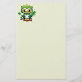 Süße kleine St. Patrick Cartoon-Eule Briefpapier (Vorderseite)