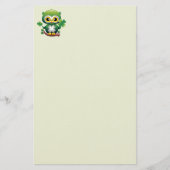 Süße kleine St. Patrick Cartoon-Eule Briefpapier (Vorderseite)