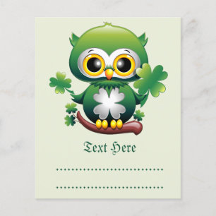 Süße kleine St. Patrick Cartoon-Eule Flyer